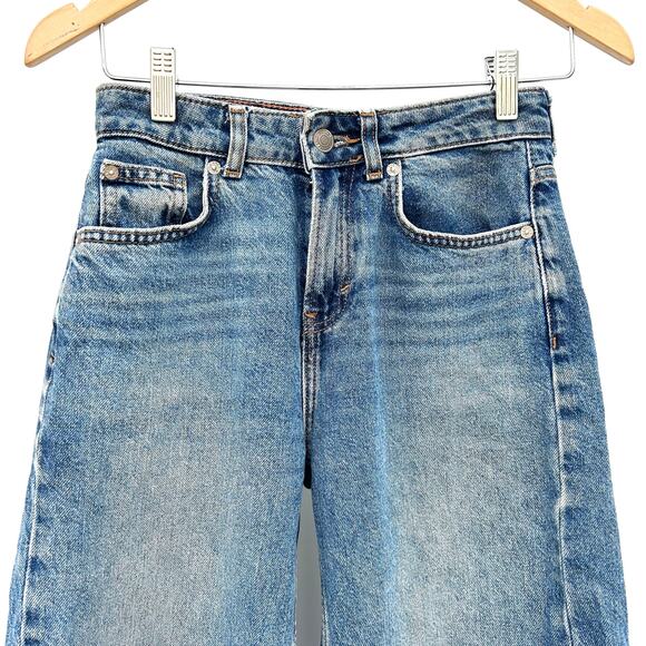 Free People We The Free Barrel Jeans Medium Dirty Wash 24 Cotton Juniors - Picture 5 of 8